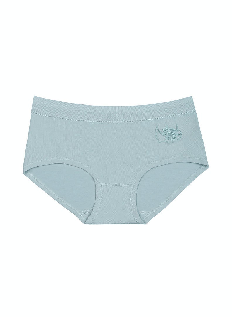 hush-hush mermaid - Face Patterned Extremely Soft Premium Brief Light Blue - Image 1