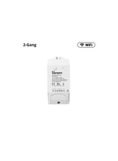 DIY DUALR2 Dual 2CH Smart WiFi Wireless Switch Compatible with Amazon Alexa Google Assistant SmartThings and Alice White