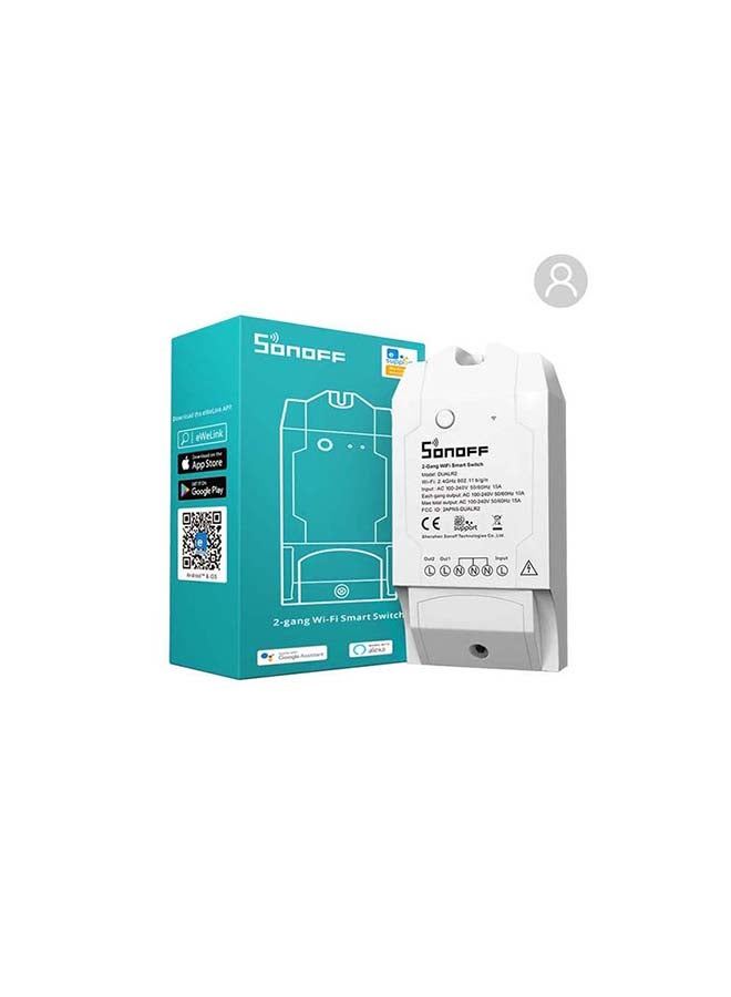 SONOFF - DIY DUALR2 Dual 2CH Smart WiFi Wireless Switch Compatible with Amazon Alexa Google Assistant SmartThings and Alice White - Image 1