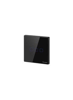 T3UK1C-TX 86 3- Gang Way Smart WiFi Switch RF433 Remote Control Compatible with Alexa Google Home Black 10.2×10.2×4.6cm