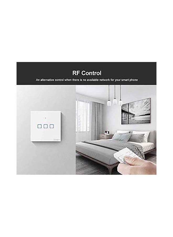 SONOFF T2UK3C-TX UK Plug 3 - Gang Way Glass Panel Wireless WiFi Smart Touch Light Switch Works with Amazon Alexa and Google Assistant White - Image 4