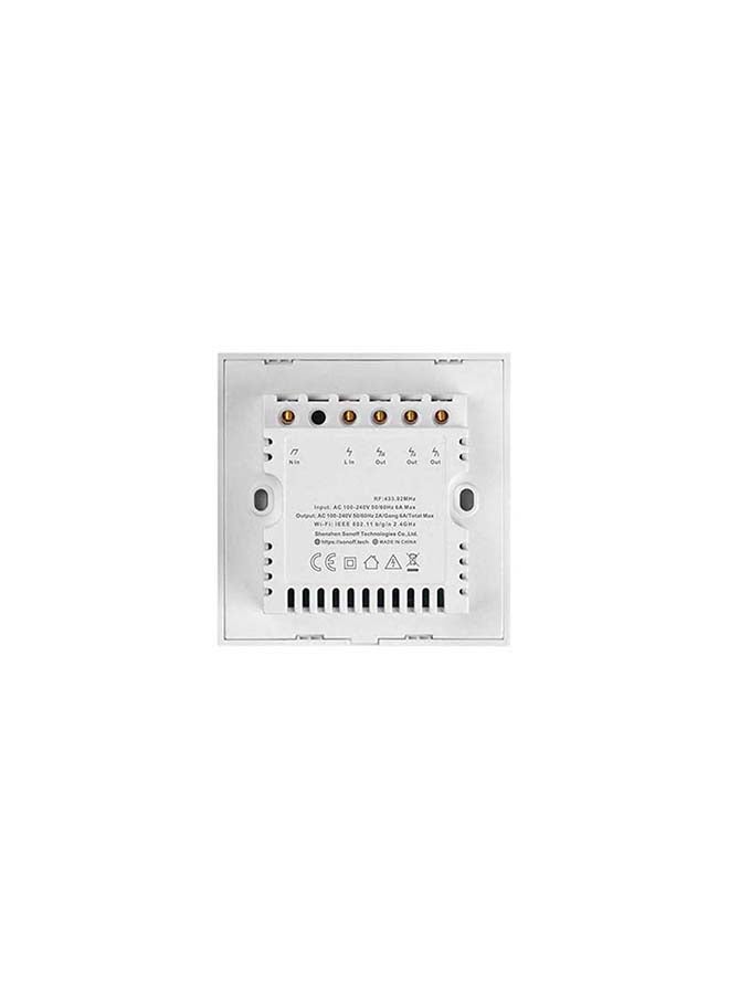 SONOFF T0UK2C-TX 2-Gang Way Wi-Fi Smart Wall Switch APP Touch Control Timer Compatible with Home Nest & Alexa White  - Image 1