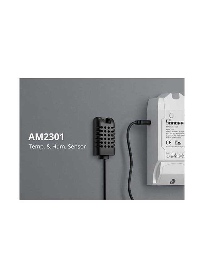 SONOFF DIY AM2301 Temperature and Humidity Sensor Temp. Sensor Type: Resistive (-40 C to +80 C) Humidity Sensor Type: Capacitive (0 to 99.9%RH) 50cm Cable Black 3.5x8x5cm - Image 2
