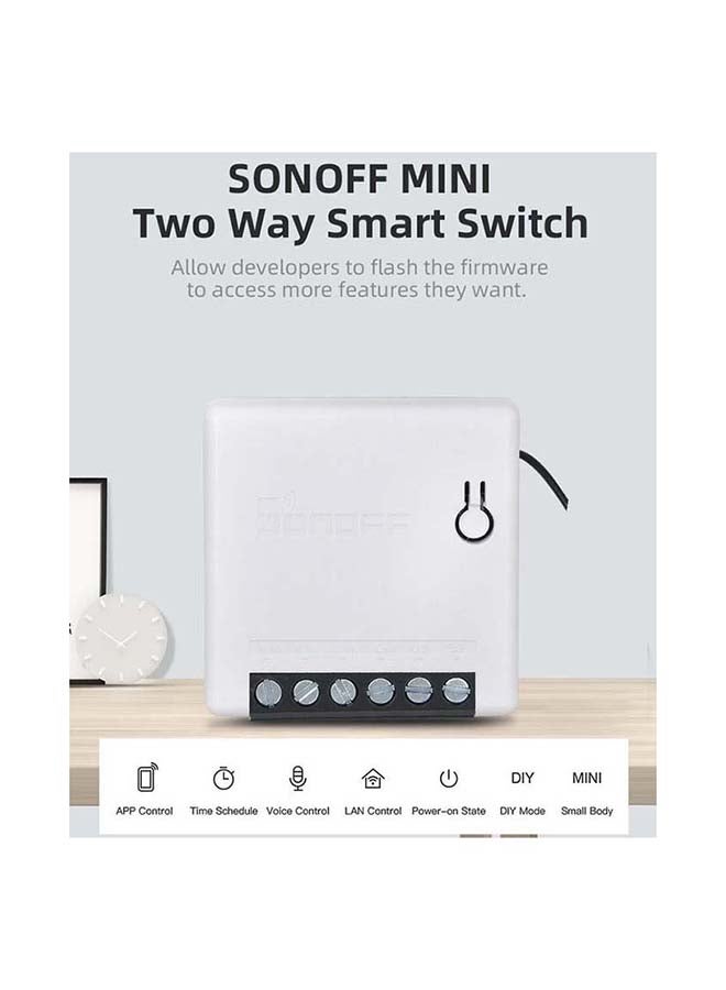 SONOFF DIY MINIR2 Wi-Fi Two Way Smart Switch MINI Upgrade White - Image 2
