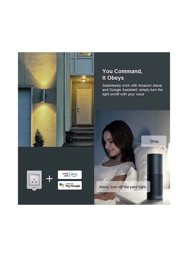 SONOFF - S55 WiFi Smart Socket UK IP55 Waterproof Smart Plug Outlet Timer Switch for Smart Home Compatible with Alexa & Google Home Assistant Grey 85x70x70mm - Image 1