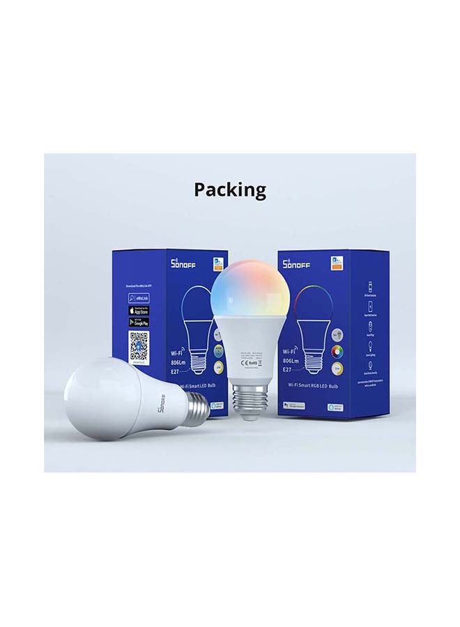 سونوف LBS B05-B-A60 Wi-Fi Smart LED Bulb E27 9W 806Lm 10000hrs Compatible Alexa And Google Assistant Blue/Pink/Yellow - Image 2