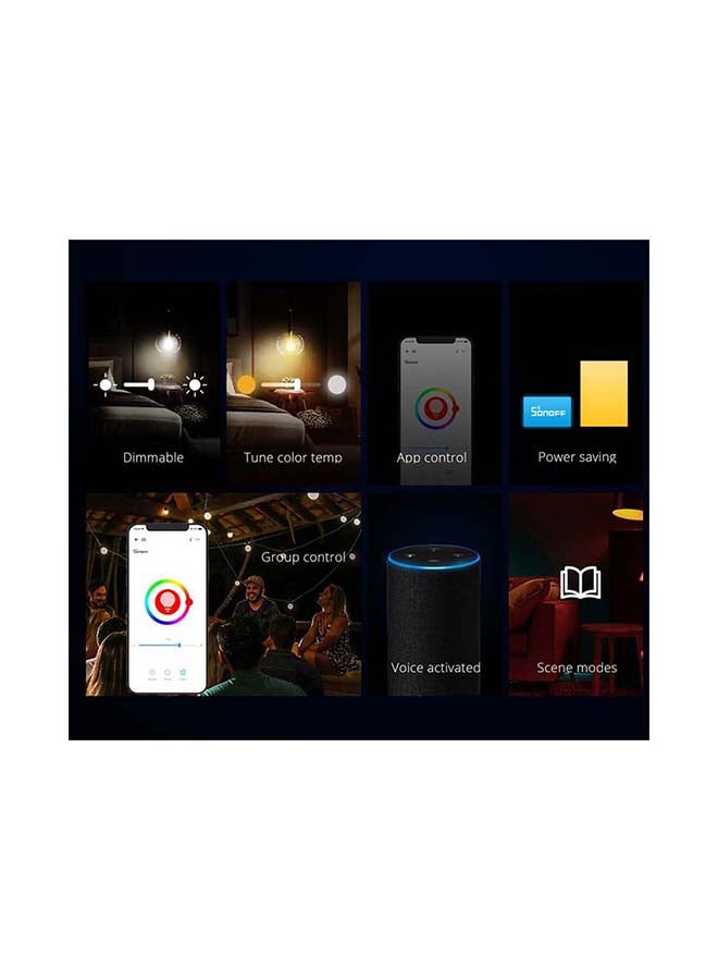 سونوف LBS B05-B-A60 Wi-Fi Smart LED Bulb E27 9W 806Lm 10000hrs Compatible Alexa And Google Assistant Blue/Pink/Yellow - Image 4