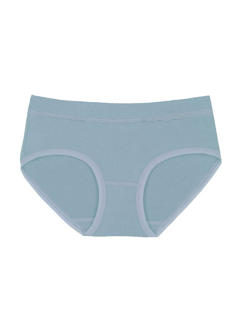 hush-hush mermaid - Soft Trim Lace Patterned Brief Blue - Image 1