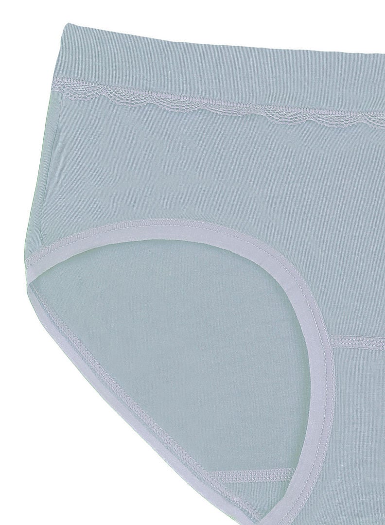 hush-hush mermaid - Soft Trim Lace Patterned Brief Blue - Image 1