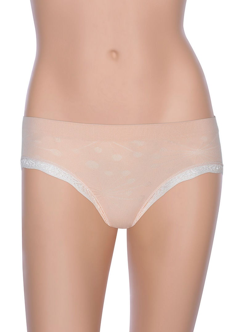 hush-hush mermaid - Liner Lace Pattern Soft And Durable Brief Beige - Image 1