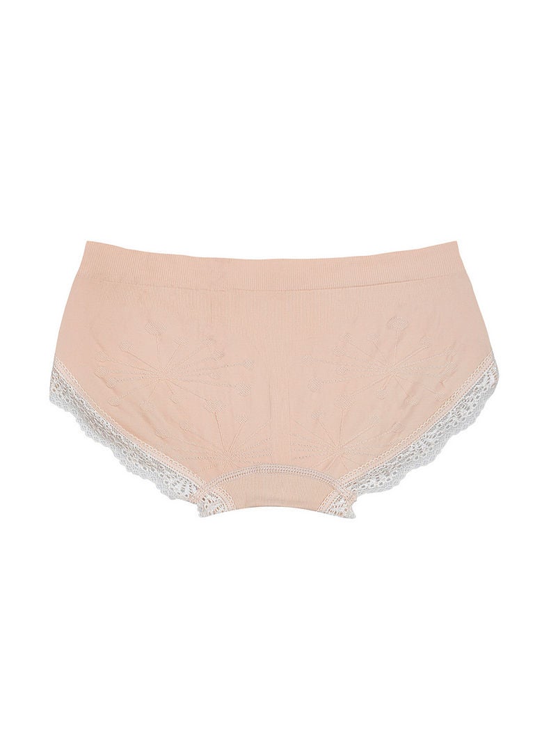 hush-hush mermaid - Liner Lace Pattern Soft And Durable Brief Beige - Image 1