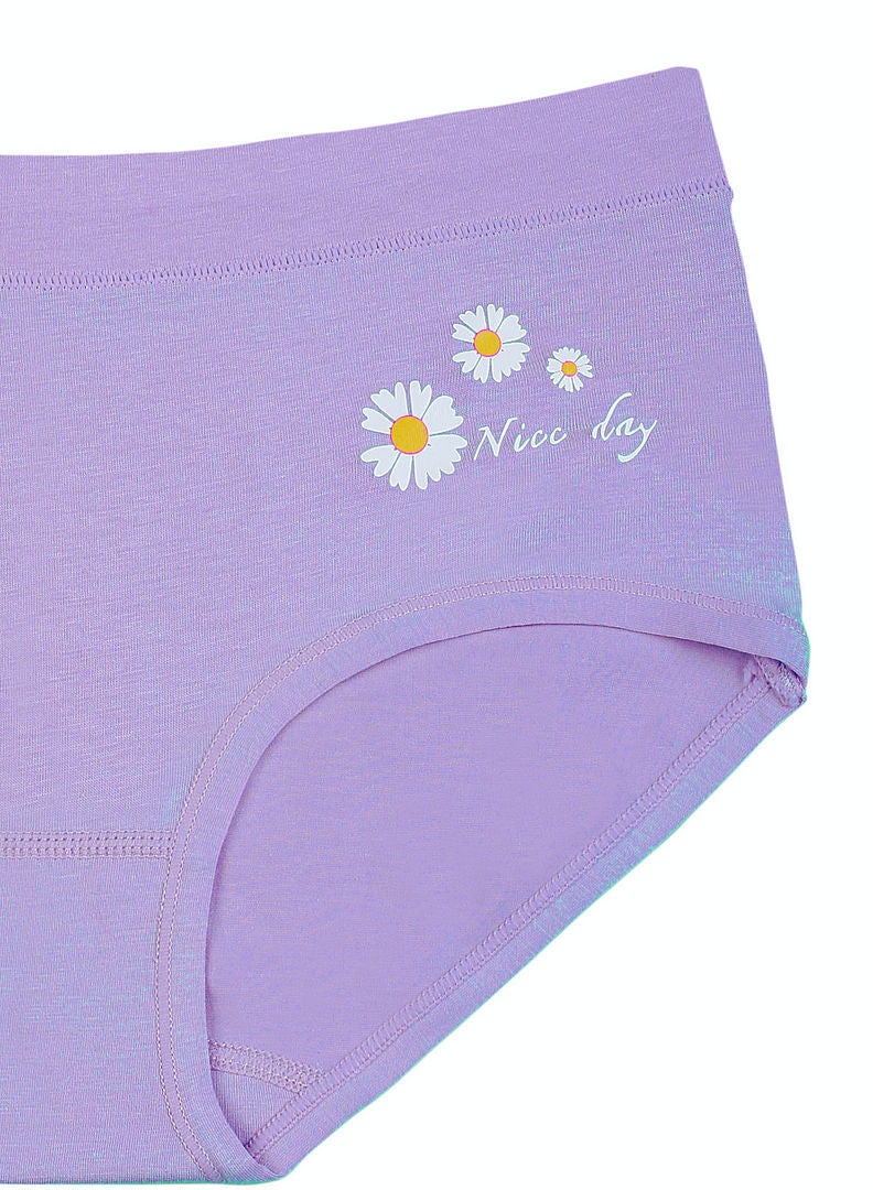 hush-hush mermaid - Floral Printed Brief Purple - Image 1