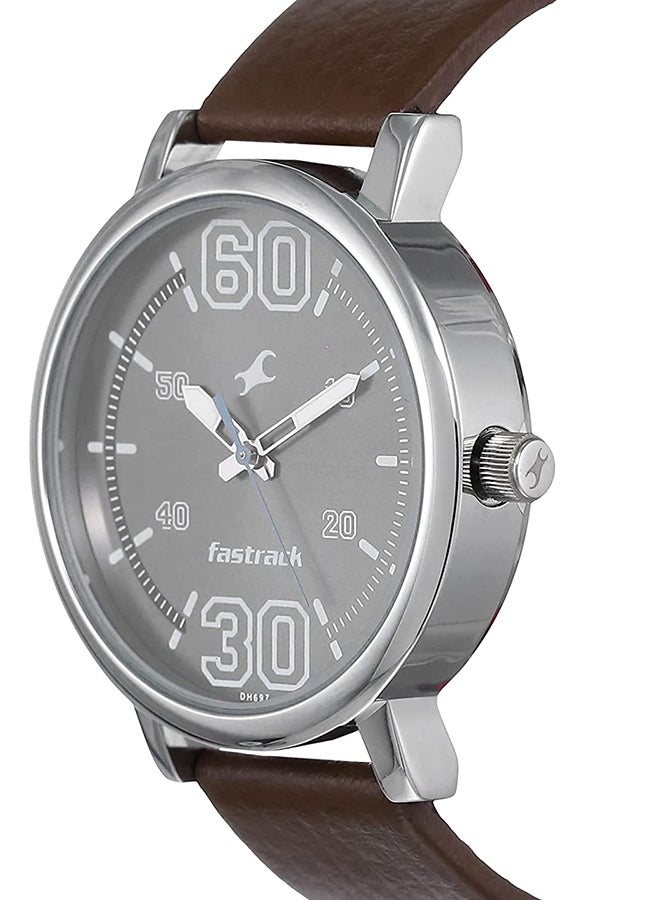 فاستراك ساعة يد بعقارب وسوار من الجلد طراز 38052SL03 للرجال - Image 2