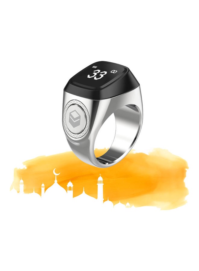 iQIBLA Zikr Smart Tasbih Ring 20mm Silver - Image 1