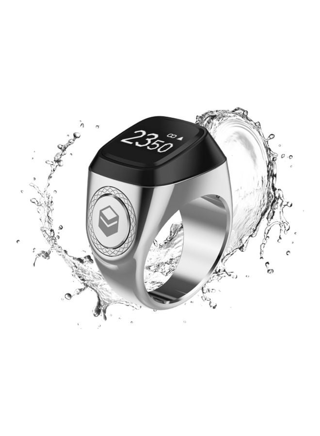 iQIBLA Zikr Smart Tasbih Ring 20mm Silver - Image 2