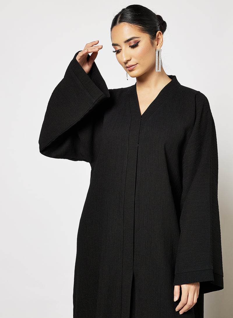 Bousni Plain Abaya Black  - Image 4