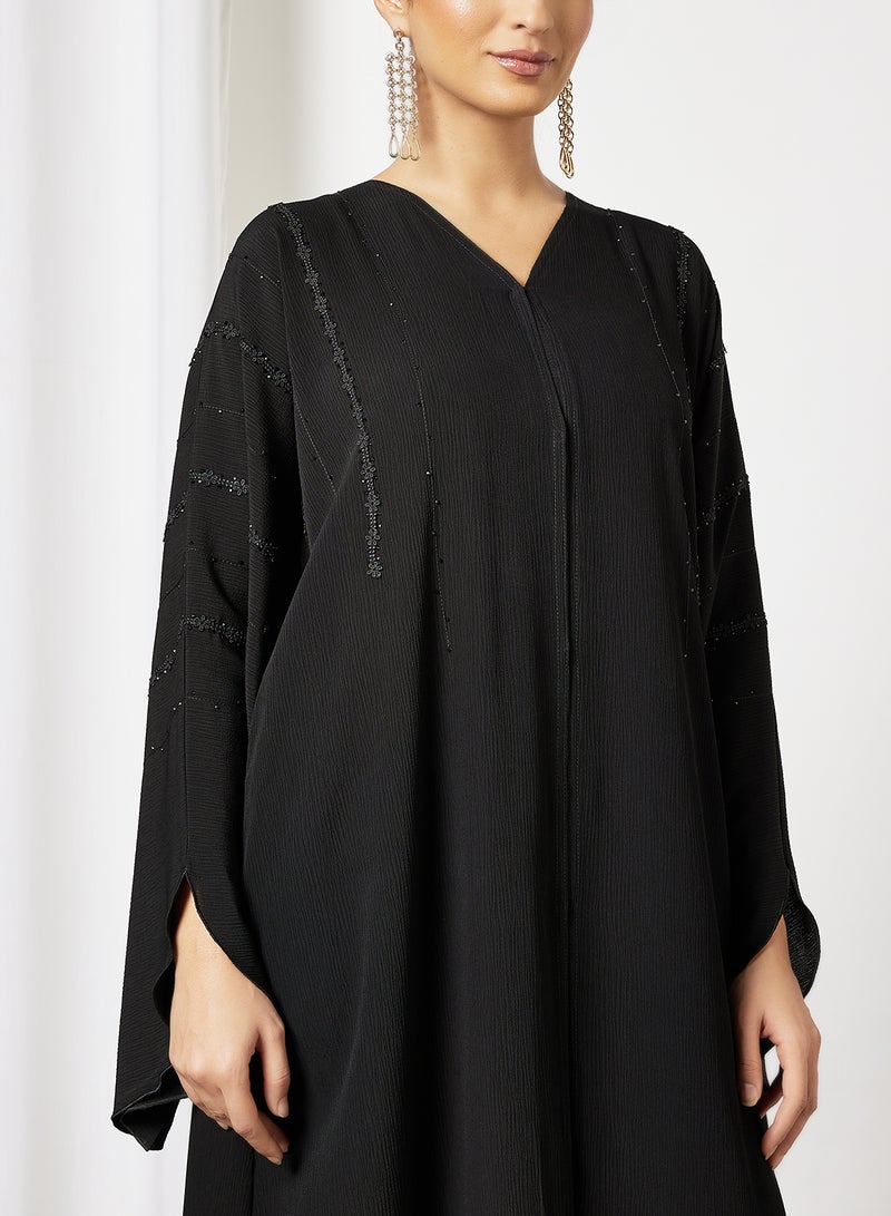 بوسني عباية مزينة بالخرز أسود - Image 4