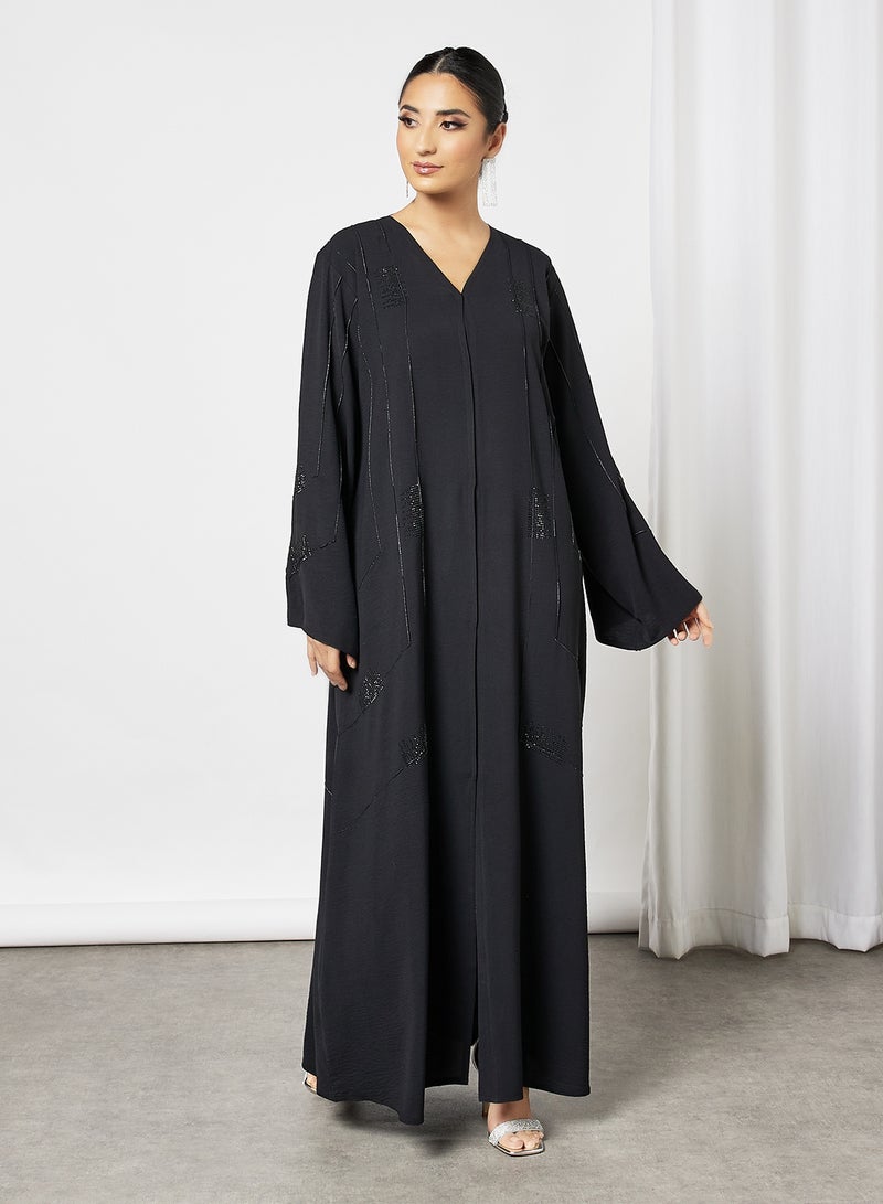 بوسني عباية مطرزة أسود - Image 1