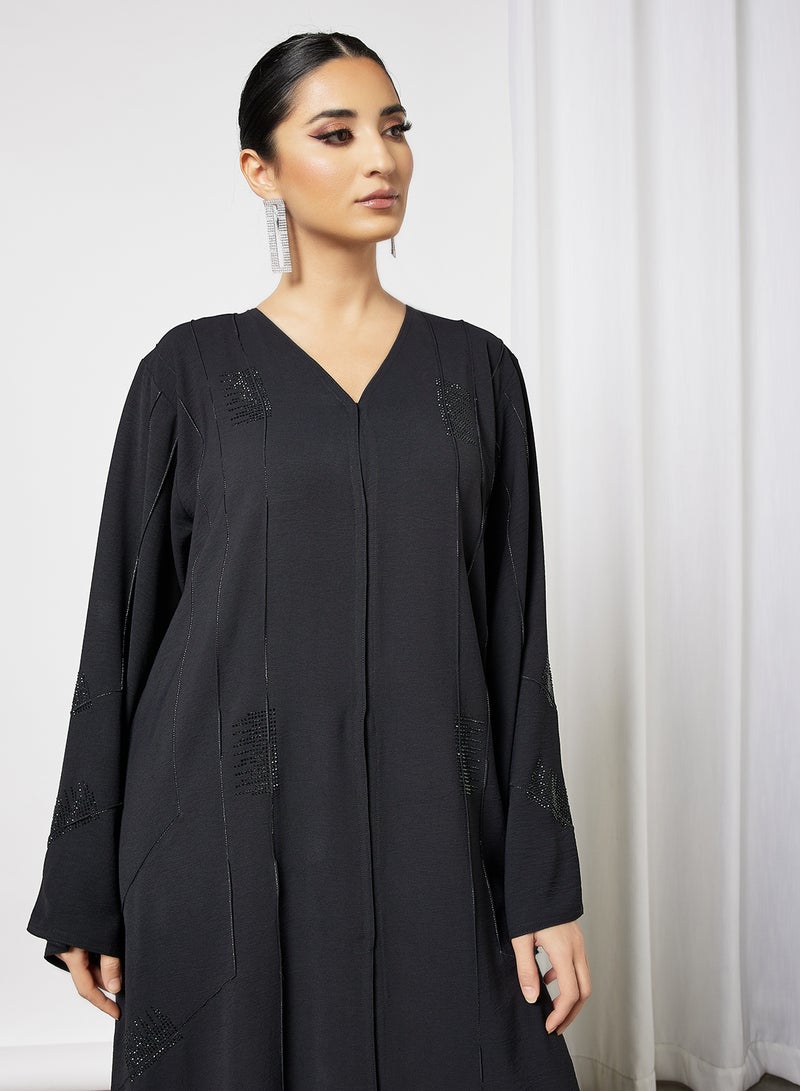 بوسني عباية مطرزة أسود - Image 4