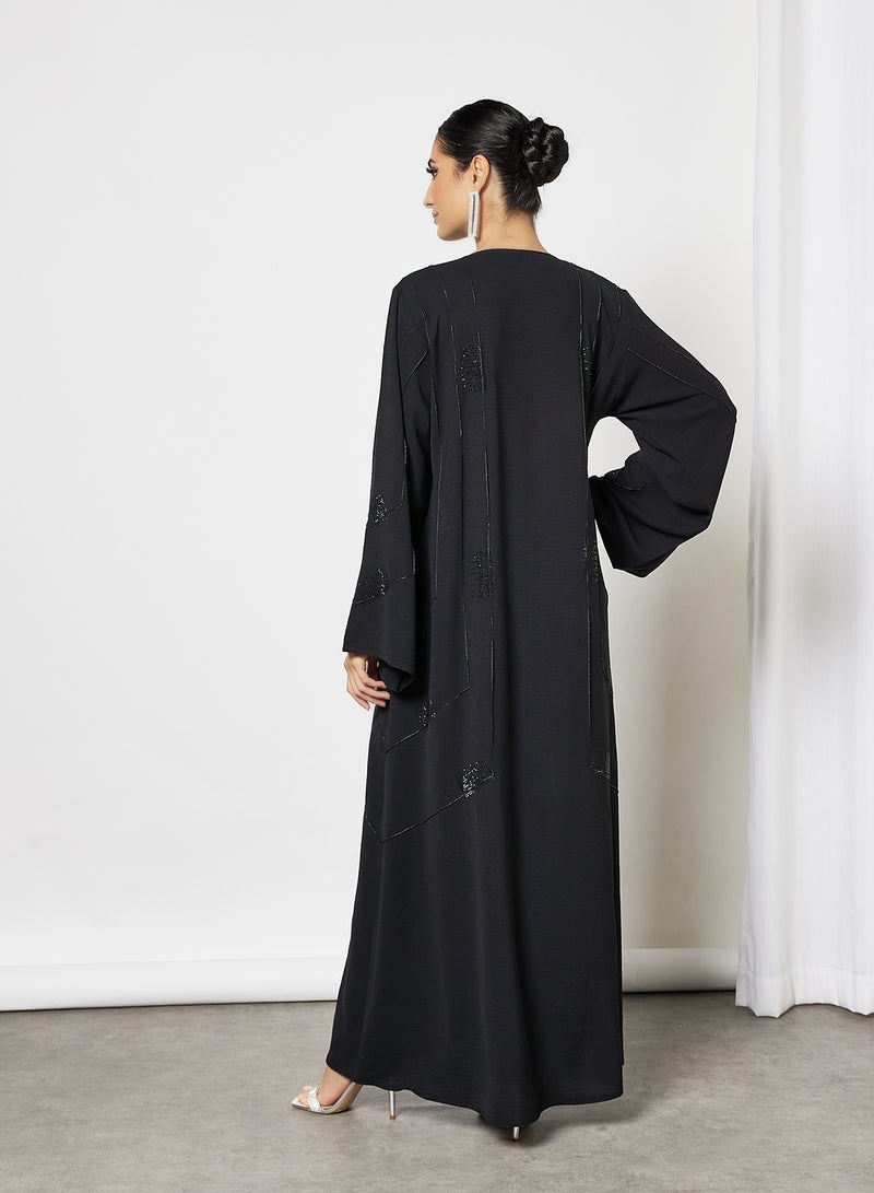 بوسني عباية مطرزة أسود - Image 2