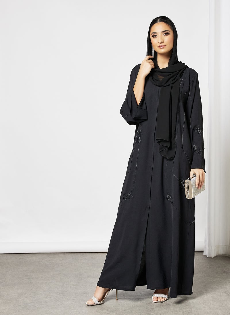 بوسني عباية مطرزة أسود - Image 3