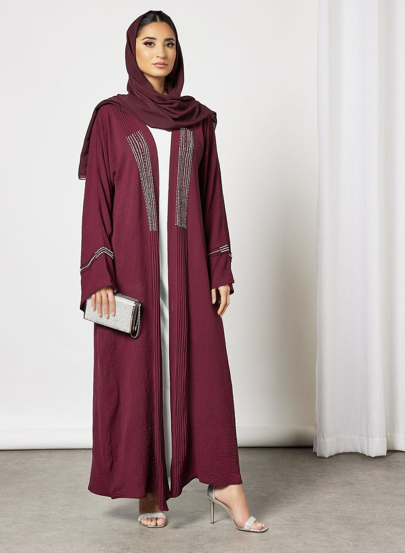 Bousni Bisht Abaya With Inner Maroon  - Image 3