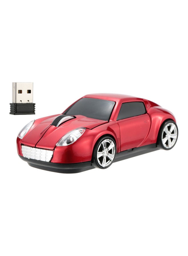 2.4GHz Wireless Racing Car Shaped Optical USB Mouse With 3D 3 Buttons 1000 DPI/CPI For Laptop/Desktop Red - Image 1