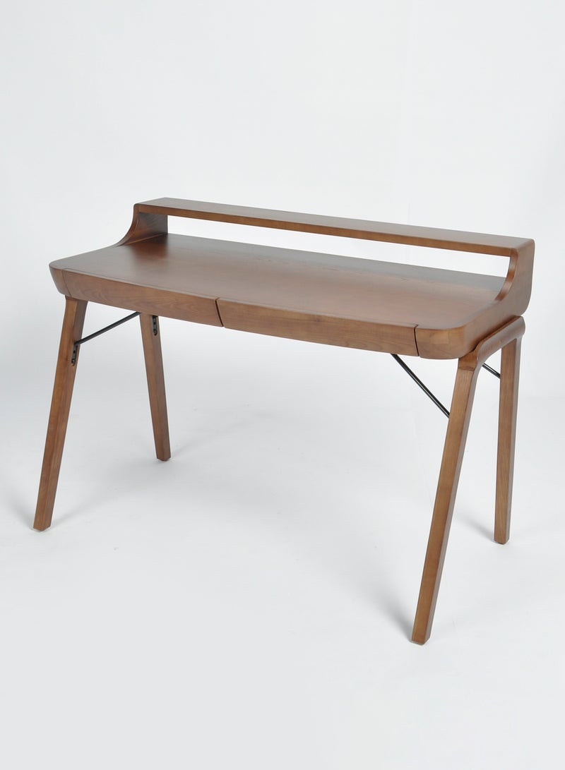 ebb & flow - Office Desk Computer Table Or Study Table - Walnut 121 X 63 X 87cm Home Office For Laptop Table Walnut 123 x 63 x 87cm - Image 1
