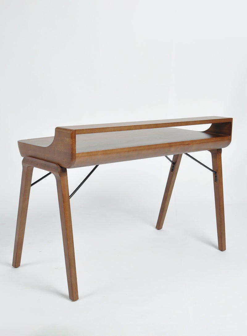 ebb & flow - Office Desk Computer Table Or Study Table - Walnut 121 X 63 X 87cm Home Office For Laptop Table Walnut 123 x 63 x 87cm - Image 1