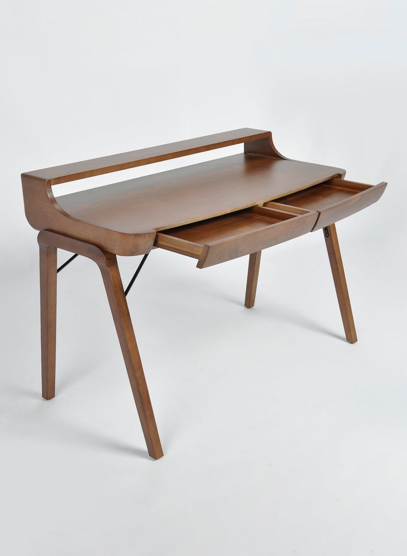 ebb & flow - Office Desk Computer Table Or Study Table - Walnut 121 X 63 X 87cm Home Office For Laptop Table Walnut 123 x 63 x 87cm - Image 1