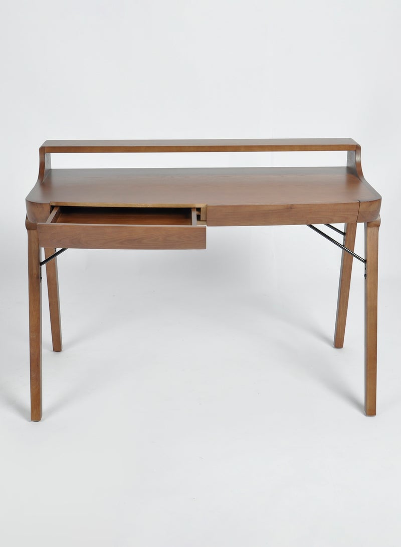ebb & flow - Office Desk Computer Table Or Study Table - Walnut 121 X 63 X 87cm Home Office For Laptop Table Walnut 123 x 63 x 87cm - Image 1