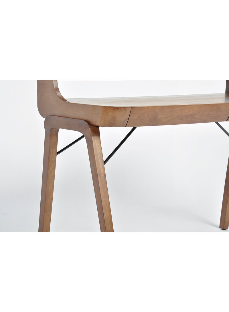ebb & flow - Office Desk Computer Table Or Study Table - Walnut 121 X 63 X 87cm Home Office For Laptop Table Walnut 123 x 63 x 87cm - Image 1