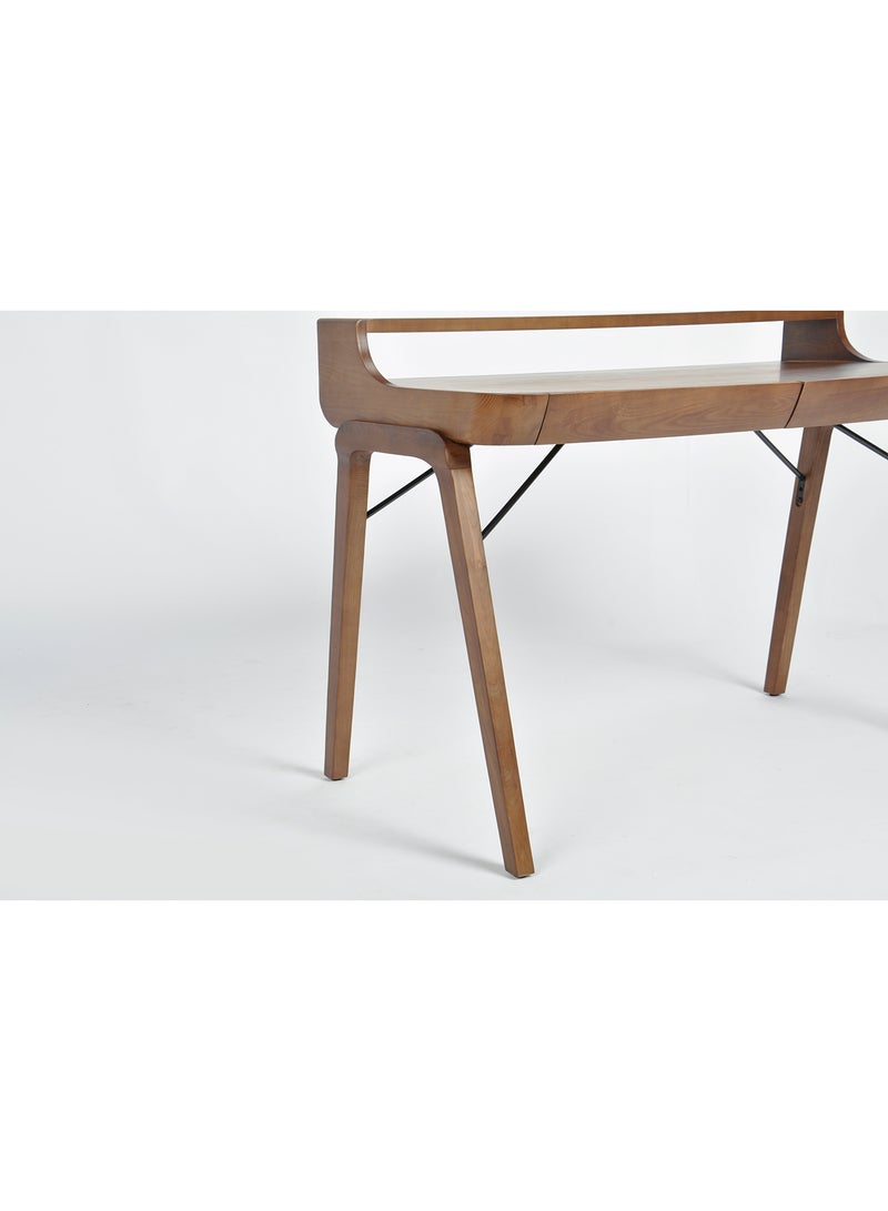 ebb & flow - Office Desk Computer Table Or Study Table - Walnut 121 X 63 X 87cm Home Office For Laptop Table Walnut 123 x 63 x 87cm - Image 1