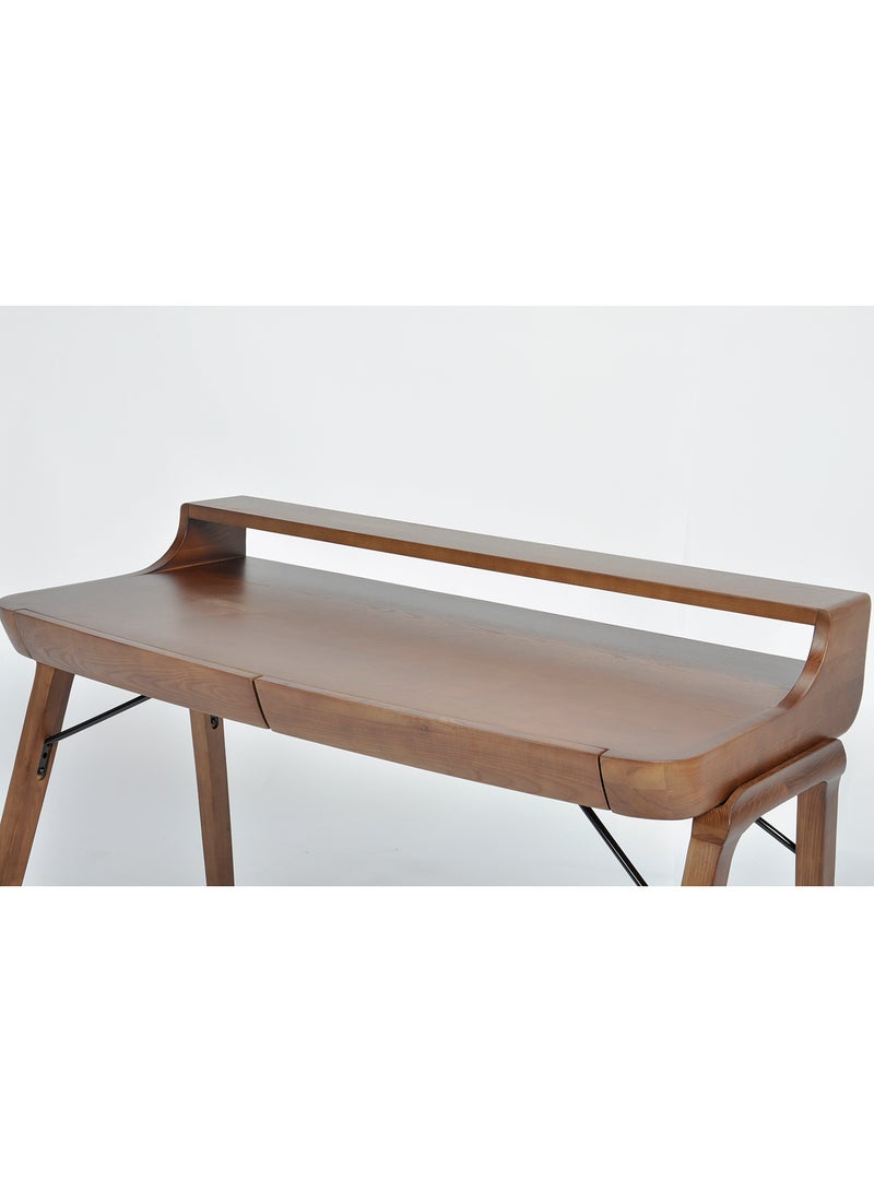 ebb & flow - Office Desk Computer Table Or Study Table - Walnut 121 X 63 X 87cm Home Office For Laptop Table Walnut 123 x 63 x 87cm - Image 1