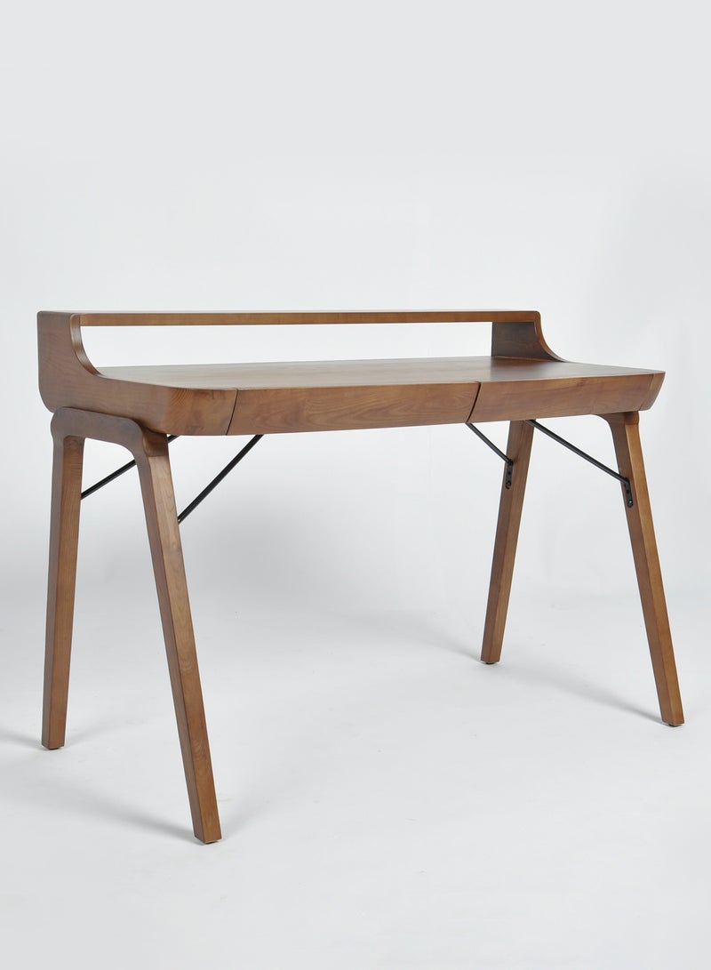 ebb & flow - Office Desk Computer Table Or Study Table - Walnut 121 X 63 X 87cm Home Office For Laptop Table Walnut 123 x 63 x 87cm - Image 1