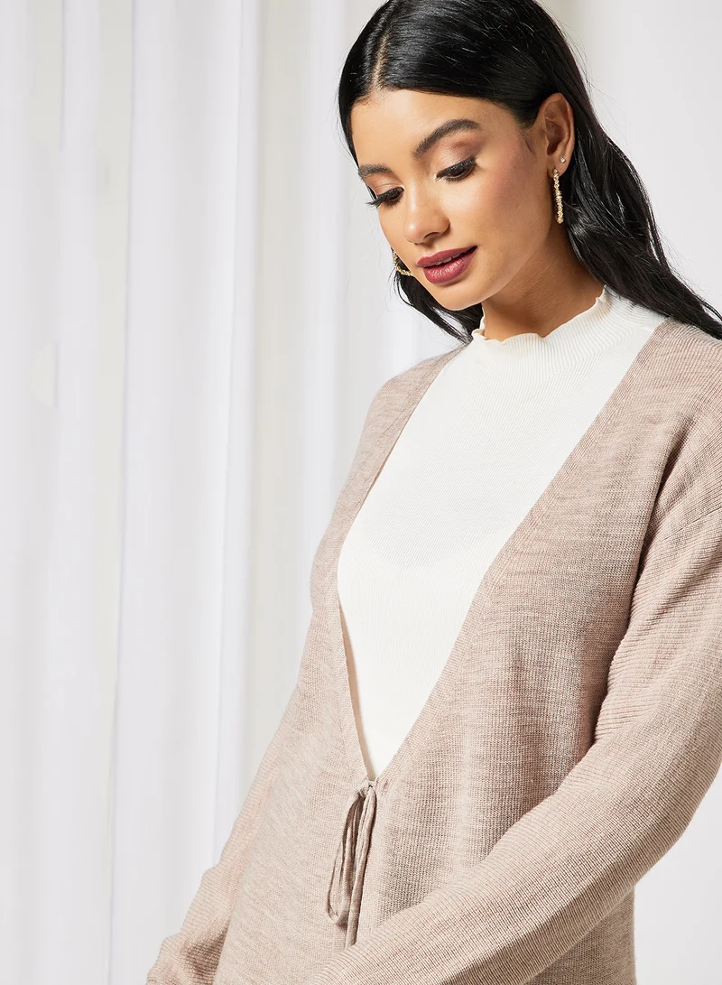 ياس كارديغان مفتوح من الأمام Crystal Grey/Mel