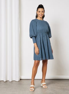 Y.A.S Broderie Mini Dress Light Blue  - Image 4