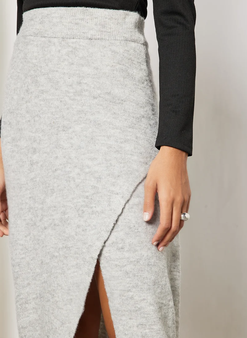 VERO MODA Wrap Skirt Light Grey