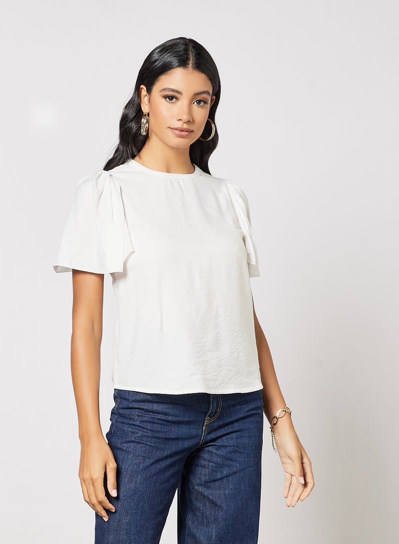 VERO MODA Flared Sleeve Top White  - Image 1