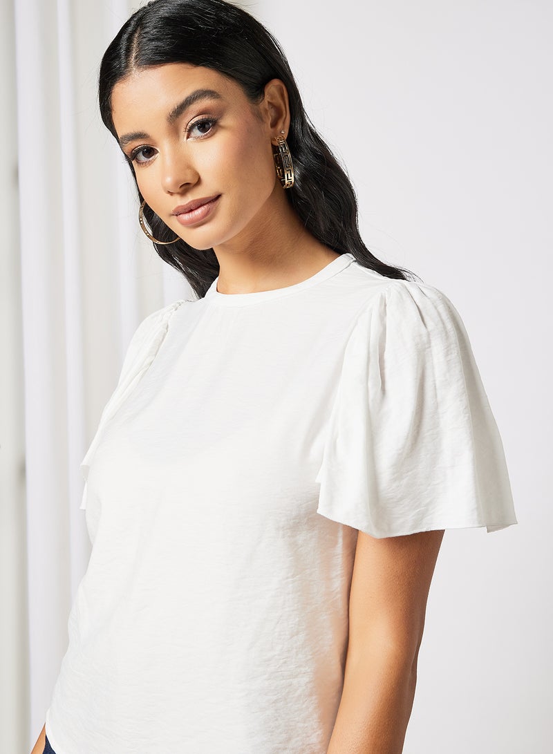 VERO MODA Flared Sleeve Top White  - Image 4