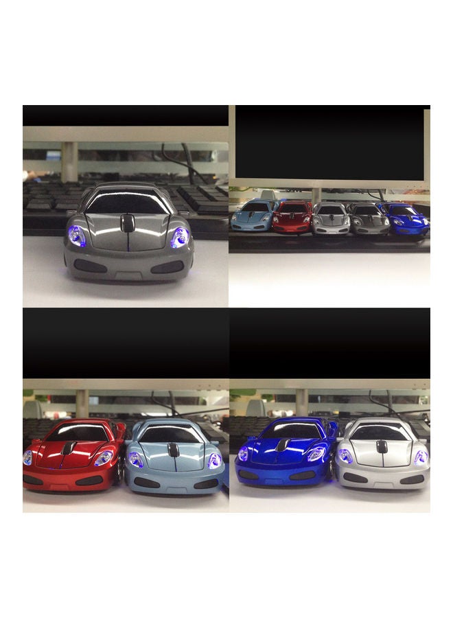 2.4GHz Racing Car Shaped Wireless Optical USB Mouse With 3D 3 Buttons 1000 DPI/CPI For Laptop/Desktop Blue - Image 2