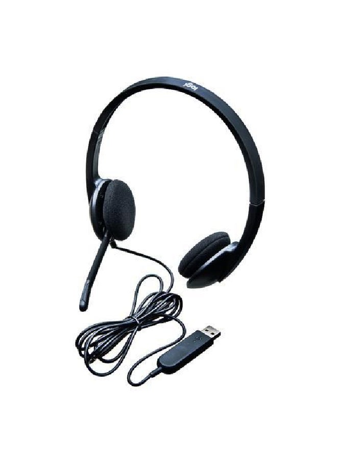 Logitech Over-Ear USB Wired Headset With Mic Black  - Image 1