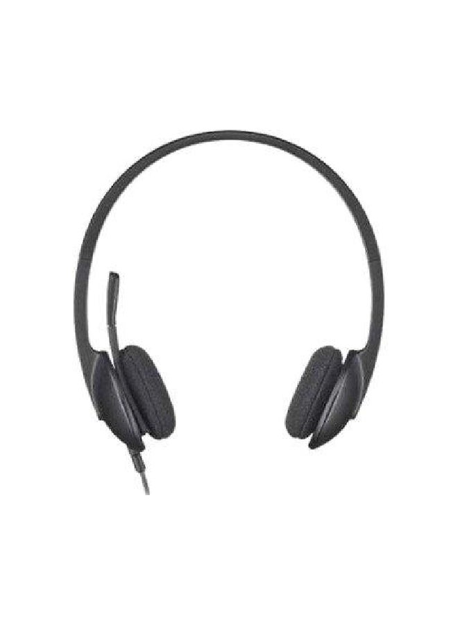 Logitech Over-Ear USB Wired Headset With Mic Black  - Image 2