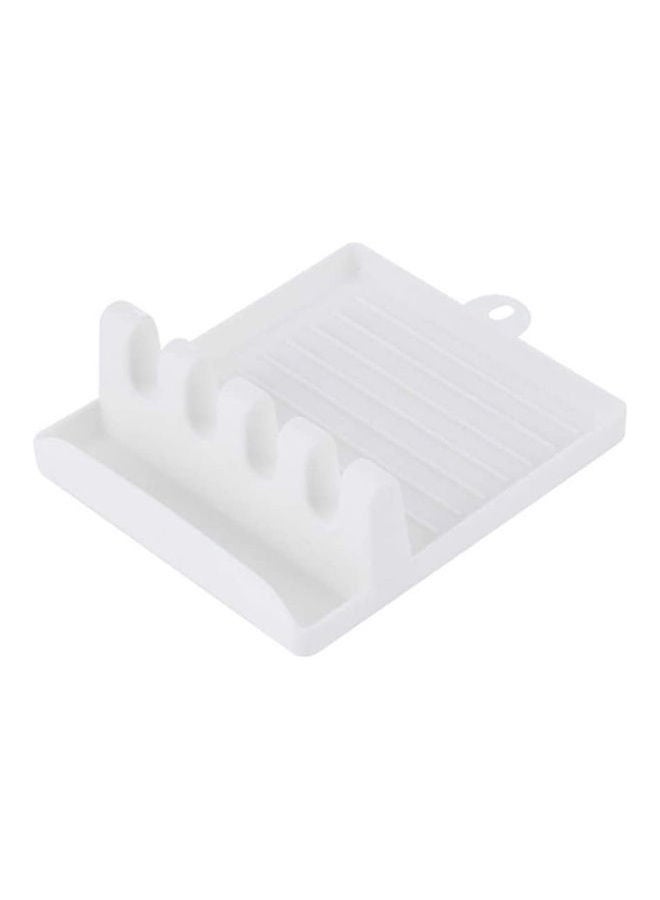 مسند أدوات المطبخ، مجموعة أدوات المطبخ، حامل أدوات المطبخ مع وسادة تنقيط لأدوات متعددة، تصميم معلق، خالي من البيسفينول ايه، آمن للطعام، مسند، حامل لأدوات المطبخ للملاعق أبيض - Image 1