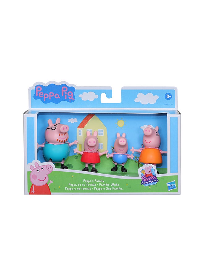 Peppa Pig Peppa  Peppa's Adventures Peppa's Family Figure 4-Pack Toy, 4 Peppa  Family Figures in Iconic Outfits, Ages 3 and up  - Image 2