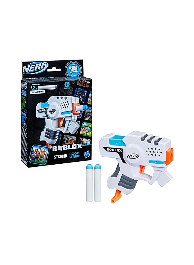 NERF Roblox StrucidBoom Strike Dart Blaster, Pull-Down Priming Handle, 2 Elite Darts, Code To Unlock In-Game Virtual Item  - Image 1