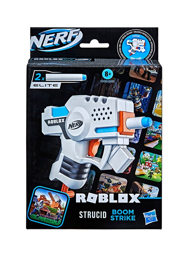 NERF Roblox StrucidBoom Strike Dart Blaster, Pull-Down Priming Handle, 2 Elite Darts, Code To Unlock In-Game Virtual Item  - Image 2