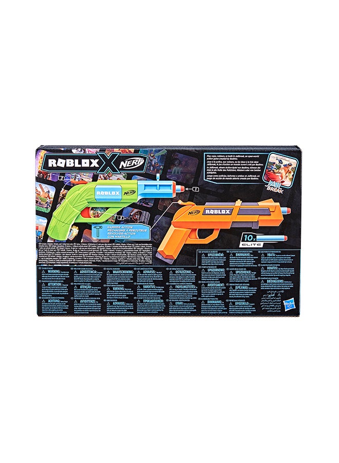 NERF - Nerf Roblox JailbreakArmory, Includes 2 Hammer-Action Blasters, 10 Elite Darts, Code To Unlock In-Game Virtual Item - Image 1