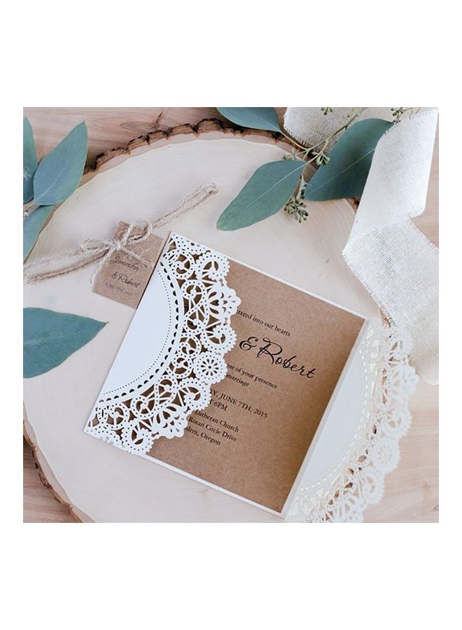 EHOME 50-Piece Laser Cut Wedding Invitations Card - Image 1