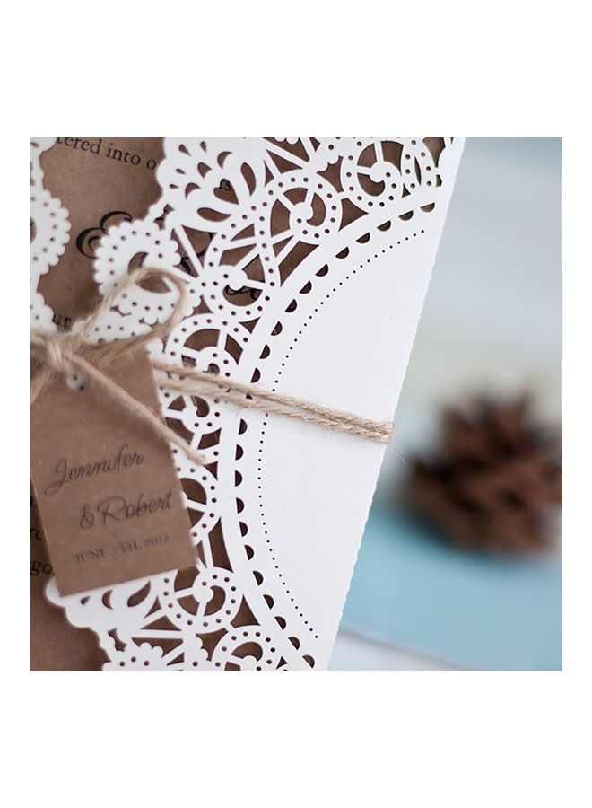 EHOME 50-Piece Laser Cut Wedding Invitations Card - Image 5